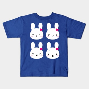 Kawaii Bunny Emotions Kids T-Shirt
